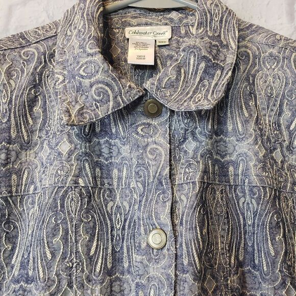 COLDWATER CREEK Button Front Jacket Embroidered Design - Picture 3 of 7